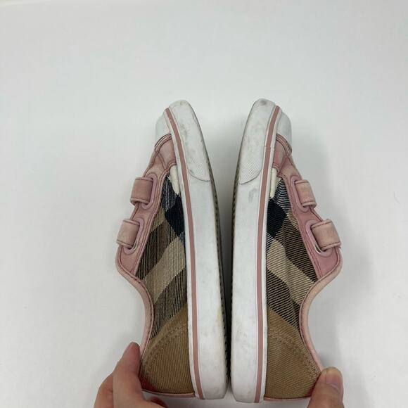 Burberry Pink Check Double Strap Sneaker Toddler (EU 28) - Picture 5 of 11